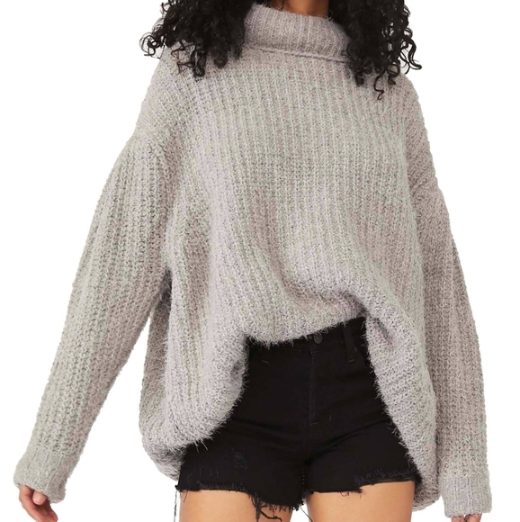 Free People Sweaters - FREE PEOPLE Gray Oasis Tunic Sweater